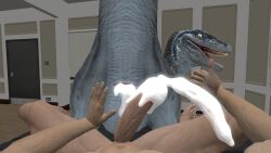 3d_(artwork) after_sex bedroom bestiality blue_(jurassic_world) bodily_fluids creampie cum cum_drip cum_in_cloaca cum_inside cum_inside_without_penetration cumstring digital_media_(artwork) dinosaur dripping dromaeosaurid duo ejaculation female feral genital_fluids genitals gesture human human_on_female human_on_feral humanoid jurassic_park jurassic_world male male/female mammal penis reptile scalie someguyoffthestreets source_filmmaker theropod throbbing_penis thumbs_up universal_studios velociraptor