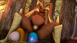 3d 3d_(artwork) anthro belly big_belly birth digital_media_(artwork) egg egg_laying female female_only genitals hi_res knightsfm lagomorph leporid lopunny mammal nintendo pokémon_(species) pokemon pokemon_(species) pregnant pregnant_female pussy rabbit solo solo_female source_filmmaker vaginal_penetration video_games wide_hips