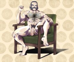 1boy abs balls ballsack bara barabroz body_hair facial_hair flaccid foreskin gay grey_hair hairy hairy_male human intact kamado_(pokemon) male male_nipples male_only male_pubic_hair manly masculine mature_male muscles muscular_male mustache nintendo npc_trainer nude nude_male pecs penis pokemon pokemon_legends:_arceus scrotum semi-erect solo spreading testicles uncut unretracted_foreskin veiny_penis