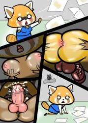 1futa 2d aggressive_retsuko aggretsuko anthro big_breasts big_penis comic cum ejaculation embarrassed erection futanari masturbation momokarin01 office_lady photocopier photocopying_breasts photocopying_butt photocopying_penis retsuko sanrio smooth_fur