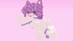 1girls 3d animated mine-imator minecraft mizuki_(mymizukid) mymizukid naked pink_background pink_ears pink_eyes pink_hair sex sound tagme video white_body