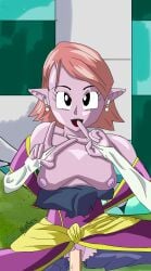 anime_style artist_request chronoa dragon_ball dragon_ball_heroes dragon_ball_xenoverse female kaioshin_of_time male penis pov unseen_male_face xenoverse