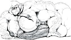 anthro autopecjob balls bara big_balls big_penis bobert boner donkey_kong donkey_kong_(series) donkey_kong_country erection furry gay gorilla hairy male male_only monochrome muscles muscular nintendo penis precum sketch solo solo_male tie