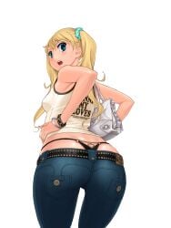 1girls ass ass_cleavage bag belt big_ass black_panties blonde_hair blue_eyes blush bracelet breasts bubble_butt butt_crack curvy dat_ass denim fat_ass from_behind green_eyes handbag hands_on_hips highres jeans jewelry l1girls long_hair looking_back o-ring o-ring_bottom open_mouth original_character panties pants pose red-p round_ass round_butt scrunchie sensual shiny shiny_skin sideboob small_breasts solo_focus tank_top third-party_edit thong transparent_background twintails underwear whale_tail whale_tail_(clothing) wide_hips