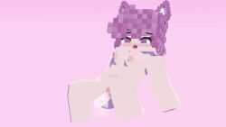 1girls 3d animated cum cum_drip cum_in_pussy cum_inside mine-imator minecraft mizuki_(mymizukid) mymizukid naked pink_background pink_ears pink_eyes pink_hair sex sound tagme video white_body