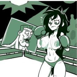 boxing boxing_gloves boxing_ring centinel303 edit pogchamp ppllaayy stupidella stupidella_(character) tagme topless topless_boxing topless_female