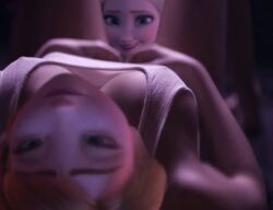 2girls 3d anna_(frozen) cleavage disney elsa_(frozen) frozen_(film) incest rastifan sisters yuri