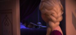 2girls anna_(frozen) ass bondage disney elsa_(frozen) female_only frozen_(film) hands_behind_back multiple_girls rastifan sisters tied_up