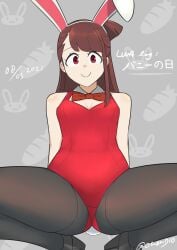 1girls akko_kagari bunny_ears bunnysuit little_witch_academia oksandio tagme