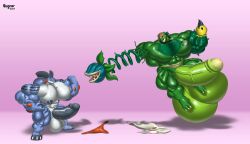 abs balls biceps bodybuilder furry hyper hyper_balls hyper_genitalia hyper_muscles hyper_penis hyper_testicles male male_focus male_only muscles muscular muscular_arms muscular_ass muscular_back muscular_legs muscular_male muscular_thighs nipples pecs penis pokemon regnar swampert testicles veins veiny_penis