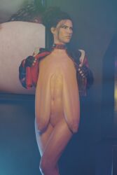 1girls 3d cd_projekt_red cyberpunk_2077 female female_only funny hyper_sag leta long_breasts nude panam_palmer sagging_breasts