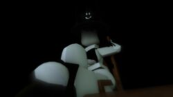 3d artist_request bikini black_hair breaking_point bucket_hat devil_horns leaning_back panties_around_one_leg roblox roblox_avatar robloxian source_request table tagme
