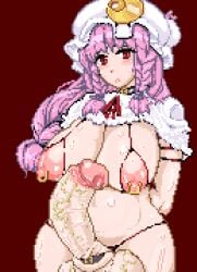 1futa areolae balls belly breasts erection female futa_only futanari huge_balls huge_cock human intersex kurorin large_breasts light-skinned_futanari light_skin long_hair low_resolution nipple_piercings nipples nude patchouli_knowledge penis piercing pixel_art purple_hair solo standing testicles touhou wide_hips