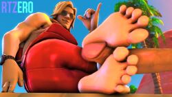 animated barefoot beach feet foot_fetish foot_focus footjob fortnite gay lifeguard looking_at_penis male male_focus male_only palm_tree penis rtzero shaka smile smirk soles solo_focus sun_tan_specialist sunglasses video