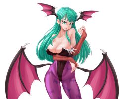 1girls breasts cleavage clothed clothing darkstalkers female female_only gm_laz green_eyes green_hair large_breasts long_hair looking_at_viewer morrigan_aensland solo succubus tagme