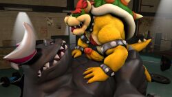 2boys 3d_(artwork) anal anal_sex anthro anthro_on_anthro anthro_penetrated anthro_penetrating anthro_penetrating_anthro anthrofied bara bowser closed_eyes dragaux erect_nipples erect_penis erection gay gay_sex gym looking_at_partner looking_pleasured male male/male male_nipples male_only male_penetrated male_penetrating male_penetrating_male mario_(series) marshali muscular muscular_male nipples pecs pectorals penis penis_out ring_fit_adventure source_filmmaker