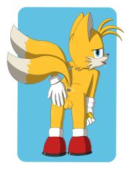 anus ass balls black_anus bodily_fluids canid canine clothing drooling drooling_tongue electronic_device footwear fox genitals gloves handwear hi_res lidded_eyes male male_only mammal miles_electric musk musk_clouds musky_butt presenting presenting_anus presenting_balls raised_tail saliva sega shoes socks sonic_(series) sonic_the_hedgehog_(series) spread_butt spreading tails tongue