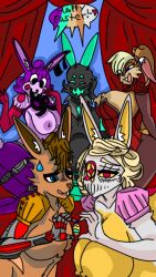 1boy 4girls banny_(the_walten_files) big_breasts cassldy easter forixxa frieda lola_bunny the_walten_files thestaticlunatic