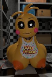 3d amputee big_areola big_nipples breasts feversfm five_nights_at_freddy's five_nights_at_freddy's_2 heart-shaped_pupils huge_toy_chica large_breasts looking_at_viewer nipple_piercing nipples no_arms no_legs nugget quadruped quadruple_amputee toy_chica_(fnaf) toy_chica_(love_taste)