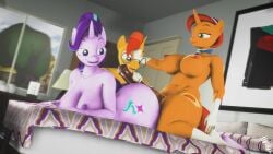 1boy 2futas 3d age_difference animated anthro anthro_on_anthro bed big_breasts blue_eyes breasts completely_nude cutie_mark equid equine equine_penis eyewear fellatio friendship_is_magic futa_on_futa futa_on_male futa_with_male futanari futasub glasses green_eyes grin group group_sex gynomorph horn horsecock horsecock_futanari hot_dogging incest intersex lips male male_on_futa mammal manual mother mother_and_son my_little_pony naked_glasses neckwear no_sound nude nude_futanari nude_male oral oral_sex orange_body parent parent_and_child pink_body screwingwithsfm smile son starlight_glimmer stellar_flare_(mlp) sunburst_(mlp) threesome unicorn unicorn_horn video voyeur voyeurism