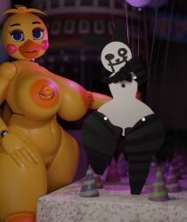 1ambiguous 1girls 3d abs clitoris female feversfm five_nights_at_freddy's five_nights_at_freddy's_2 huge_toy_chica large_breasts looking_at_viewer nipple_piercing nipples paper_pals paperpals pussy thick_thighs toy_chica_(fnaf)