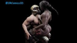 1boy 1girls 3d black_hair crossover dark-skinned_female dark_skin doom doom_slayer_(doom) female helmet interracial ircomics3d jacqui_briggs male mortal_kombat mortal_kombat_11 sex