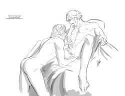 2boys alfred_(bloodborne) anal_fingering bent_over bloodborne completely_nude erection fingering fingering_partner fromsoftware gay handjob hongvanngh hunter_(bloodborne) male male_only monochrome nude penis sheet_grab sideburns sketch spread_legs yaoi