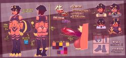 abs absurdres angry ant arthropod blush breast_grab bug character_sheet claws colored_skin crying grabbing highres k.blank monster_boy red_skin spider spider_boy tattoo yaoi zhu_(character)