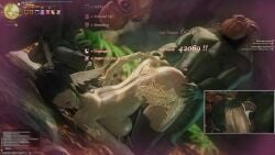 1girls 2boys au_ra cum cum_drip cum_in_pussy cum_inside debuff defeated defeated_heroine english_text face_down_ass_up final_fantasy final_fantasy_xiv from_behind gameplay_mechanics gpose(ffxiv) horns hud minettexiv monster monster_cock monster_rape multiple_views naked raen rape status_effect tagme tail text