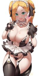 1girls 2022 breast_tattoo breasts calamity_jane_(fate) facial_markings fate/grand_order fate_(series) female female_only green_eyes hips huge_breasts long_hair looking_at_viewer maid maid_bikini maid_headdress maid_outfit massive_breasts slim_waist smile star_tattoo thick_thighs thighs twintails uo_denim wide_hips