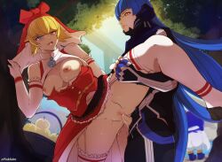 1girls 2boys ass atlus background_character big_breasts blonde_hair blue_eyes blue_hair bodysuit bow breasts breasts_out butt censored clothed_sex cum cum_in_pussy cum_inside female garters gloves gold_eyes human idun_(megami_tensei) jack_frost_(megami_tensei) long_hair male male/female megami_tensei mosaic_censoring multiple_boys nahobino_(smt) norse_mythology penetration penis pinkseito protagonist_(shin_megami_tensei_v) red_dress red_kerchief sex shin_megami_tensei shin_megami_tensei_v stockings straight thiccfrost vaginal_penetration very_long_hair