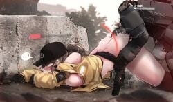 1girls anal ass_to_ass dier_(girls'_frontline) dima_(girls'_frontline) doggy_style enjoying face_down_ass_up female from_behind game_mechanics gameplay_mechanics girls'_frontline health_bar heart lactation medium_breasts nipples rape rkzrok robot sex sex_from_behind the_division top-down_bottom-up vomiting_cum