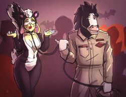 anthro anthrofied bunny_girl halloween halloween_costume horse horse_boy maximaldraws party rabbit_girl skunk_costume