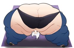 1girls angel_(kof) ass ass_cleavage bbw big_ass bubble_butt butt_crack enormous_ass fat fat_ass female female_only huge_ass king_of_fighters latina looking_at_viewer looking_between_legs overweight panties solo_female thick_thighs thighs thunder_thighs white_hair yeetusthird