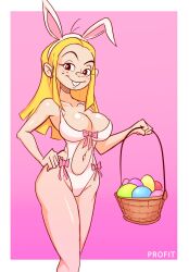 1girls blonde_female blonde_hair bunny_ears cartoon_network easter easter_egg ed_edd_n_eddy female_only freckles kanker_sisters long_hair looking_at_viewer may_kanker medium_breasts profit revealing_clothes solo solo_female