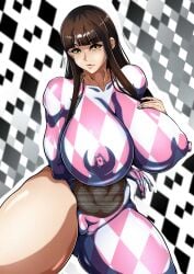 1girls big_breasts breasts brown_hair curvaceous curvy curvy_body curvy_female curvy_figure female female_focus girls_und_panzer huge_breasts large_breasts long_hair looking_at_viewer milf mojihe mother nipples nishizumi_shiho thick_thighs thighs venus_body voluptuous