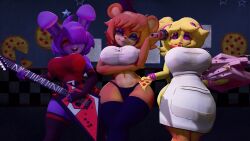 3d 3girls bonfie bonfie_(cryptia) bonnie_(cally3d) bonnie_(fnaf) cally3d chica_(cally3d) chica_(fnaf) chiku chiku_(cryptia) clazzey cryptiacurves fazclaire's_nightclub female five_nights_at_freddy's fnaf freddy_(fnaf) fredina's_nightclub fredina_(cally3d) frenni_(cryptia) frenni_fazclaire garry's_mod looking_at_viewer rule_63 scottgames sfw