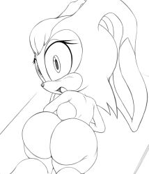 ass ass_focus big_ass completely_nude completely_nude_female female female_focus female_only nude nude_female rabbit rabbit_ears raccoonshinobi shocked shocked_expression sketch sonic_(series) surprised vanilla_the_rabbit