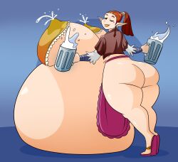 ass belly big_belly big_breasts breasts dahs erect_nipples huge_belly huge_breasts hyper_pregnancy lactation lactation_through_clothes nipple_bulge pregnancy pregnant telma the_legend_of_zelda twilight_princess voluptuous whitewashed