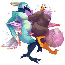 accipitrid accipitriform anthro avian avians bald_eagle bird bodily_fluids cum cum_inside duo eagle female from_behind_position genital_fluids hi_res male male/female romantic sea_eagle semi-anthro serialdad sex toucan toucanette