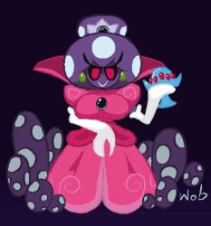 1girls 2_fingers alien alien_girl alien_humanoid big_breasts breasts chalice crown curvy dress earrings female female_only gloves goblet green_earrings mario_(series) mario_and_luigi:_partners_in_time mario_and_luigi_(series) nintendo pink_dress princess_shroob purple_body purple_skin red_eyes sfw silver_crown solo tagme vannortt white_gloves white_lips white_lipstick