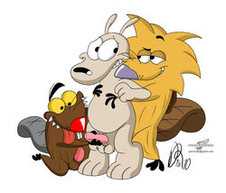 2010 angry_beavers anthro beaver crossover daggett furry gay interspecies male male_only mammal nickelodeon norbert nude penis rocko rocko's_modern_life rodent threesome wallaby wolfblade yaoi