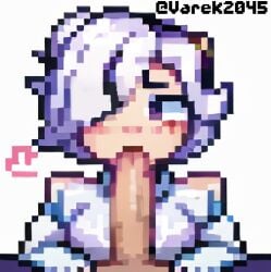 1boy blowjob blowjob_face brawl_stars colette_(brawl_stars) edgar_(brawl_stars) female pixel_art sex varek_daemonium_(artist) white_hair