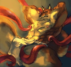 anthro bleach bulge fundoshi furry male male_only sajin_komamura tentacle tentacle_on_male