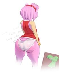 1girls amy_rose anthro ass ass_clapping ass_focus big_ass big_butt bubble_ass bubble_butt furry hedgehog huge_ass huge_butt makku panties sega sonic_(series) sonic_the_hedgehog_(series) twerking white_panties