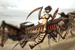 arachnid_(starship_troopers) bug_girl mantis monster_girl short_hair starship_troopers warrior_bug