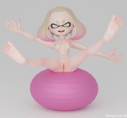 1girls 3d 3d_(artwork) anus areolae barefoot breasts completely_nude completely_nude_female exercise_ball feet female female_only full_body hughjazz_69 naked naked_female nipples nude nude_female open_mouth open_smile pearl_(splatoon) pussy sitting smile soles solo solo_female splatoon toes
