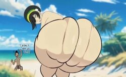 1boy 1girls animated ass ass_focus asstro asstronsfw avatar_legends avatar_the_last_airbender beach big_ass big_butt black_hair booty bouncing_ass clapping_ass clapping_cheeks earth_kingdom english_text fat_ass female huge_ass huge_butt large_ass looking_at_viewer looking_back male musi_cassie rippling_ass shaking_ass shaking_butt smiling sokka sound sound_edit text thick_ass thick_thighs thighs toph_bei_fong twerking video water_tribe wide_hips