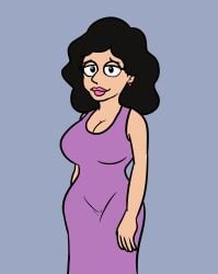 bonnie_swanson dress family_guy hips large_breasts lipstick long_hair looking_at_viewer max1mus plain_background purple_dress simple_background