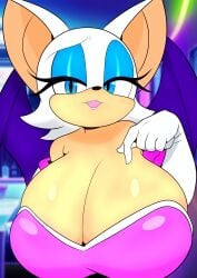 big_breasts furry_funnychan horny presenting_breasts rouge_the_bat seductive sonic_(series)